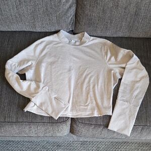 Taupe Long Sleeve Cropped Athletic Top